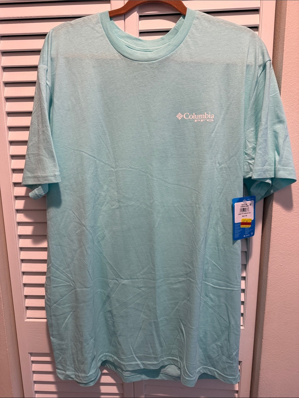 Columbia Light Aqua Short Sleeve Boating Logo Tee